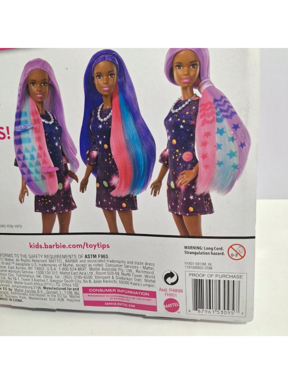Barbie Color Change Surprise Doll Purple Hair Space Dress Damaged Box - Picture 8 of 12
